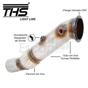 DOWNPIPE THS INOX 304 3.5 POL. BMW X5 X6 535 3.0 TURBO N55 07-2013/.. (EWG)