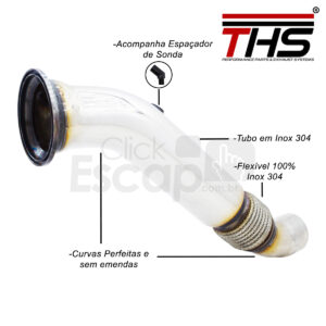 DOWNPIPE INOX 304 04 POL. BMW X6 40i B58 HYBRIDA